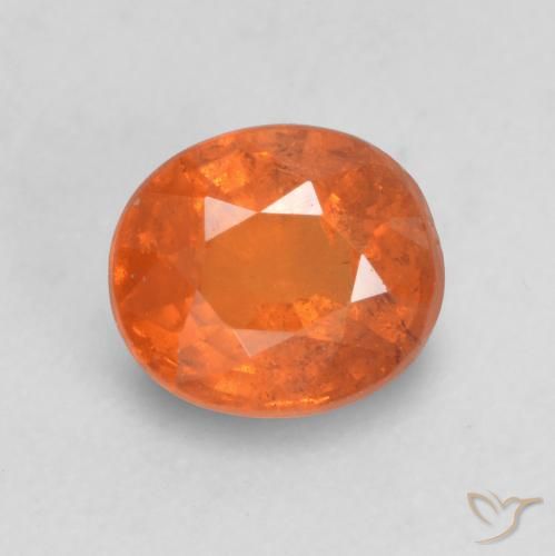 0.74ct 자연스러운 파이어 오렌지 스페사르타이트 원사, 타원형, VS-SI