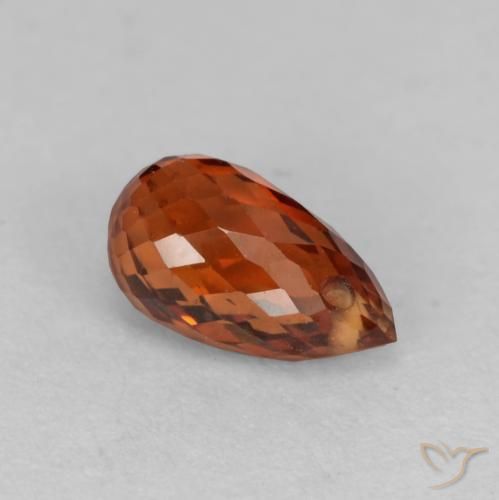 0.93ct 자연스러운 딥 앰버 레드 스페사르타이트 원사, 브리올레트, VS