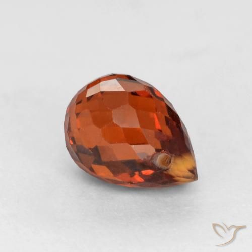 0.98ct 자연스러운 미디엄 레드 스페사르타이트 원사, 브리올레트, VS
