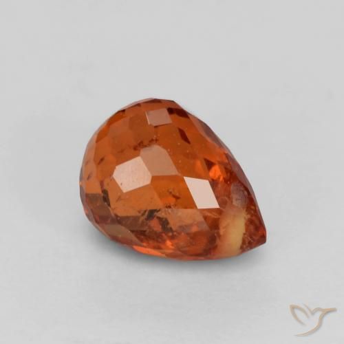 0.97ct 자연스러운 딥 앰버 레드 스페사르타이트 원사, 브리올레트, VS-SI