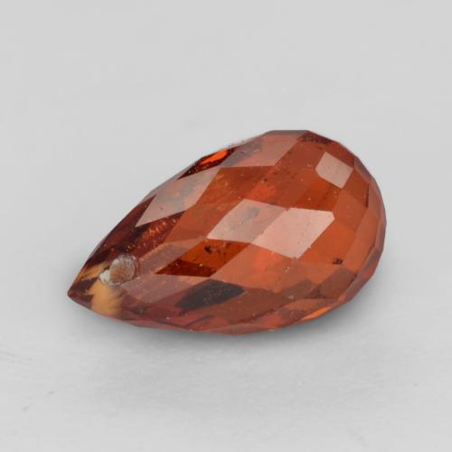 1.23캐럿 천연 미디엄 레드 스페사르타이트 가넷, 브리올레트, 7.3×4.2 mm, VS-SI