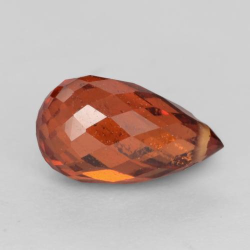 1.23캐럿 천연 미디엄 레드 스페사르타이트 가넷, 브리올레트, 7.3×4.2 mm, VS-SI