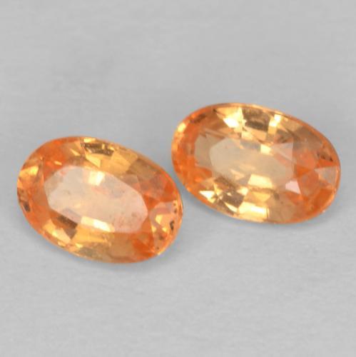 0.64캐럿 천연 밝은 오렌지 스페사르타이트 가넷 보석, 타원형 컷, 4.8×3.3 mm, VS