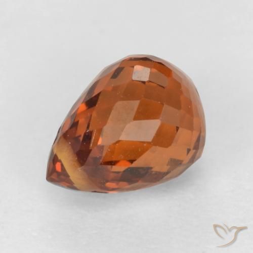 1.29ct 자연스러운 붉은 오렌지 스페사르타이트 원사, 브리올레트, VS