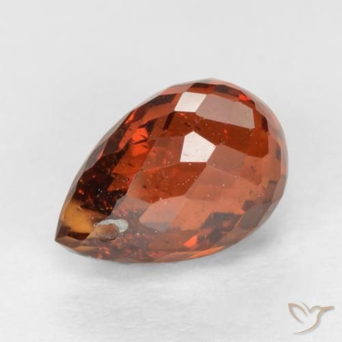1.78캐럿 천연 다크 오렌지 레드 스페사르타이트 가넷, 브리올레트, 7.5×5 mm, SI