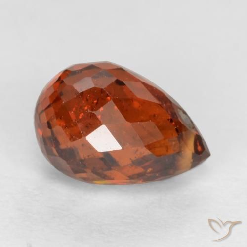1.78캐럿 천연 다크 오렌지 레드 스페사르타이트 가넷, 브리올레트, 7.5×5 mm, SI