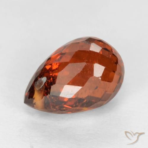 1.78캐럿 천연 다크 오렌지 레드 스페사르타이트 가넷, 브리올레트, 7.5×5 mm, SI
