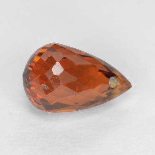 1.33캐럿 천연 파이어 레드 스페사르타이트 가넷, 브리올레트, 7.2×4.6 mm, VS