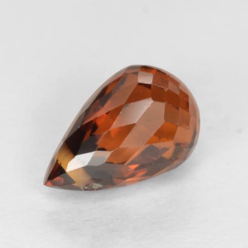 1.33캐럿 천연 파이어 레드 스페사르타이트 가넷, 브리올레트, 7.2×4.6 mm, VS