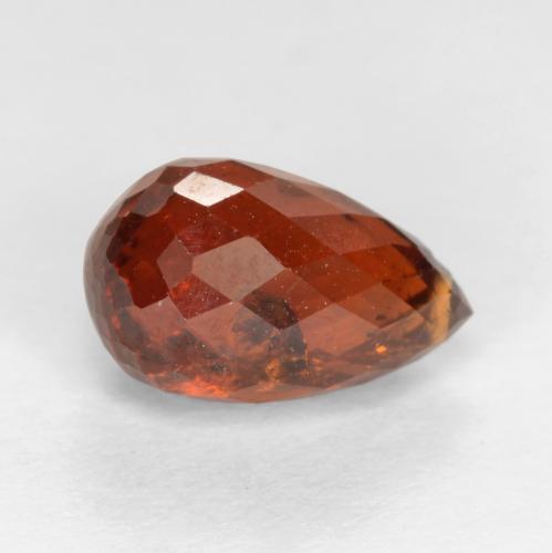 2.89캐럿 천연 딥 오렌지 레드 스페사르타이트 가넷, 브리올레트, 9.1×5.6 mm, SI