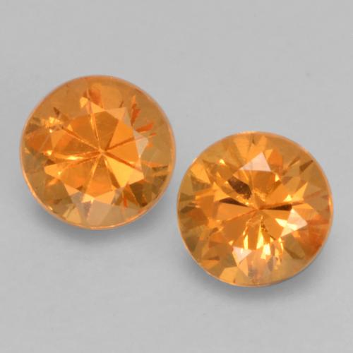 0.43캐럿 천연 밝은 오렌지 스페사르타이트 가넷 보석, 라운드 컷, 3.29 mm, VS