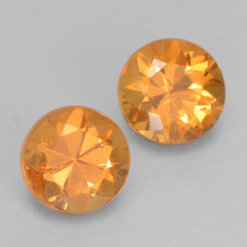 0.43캐럿 천연 밝은 오렌지 스페사르타이트 가넷 보석, 라운드 컷, 3.29 mm, VS