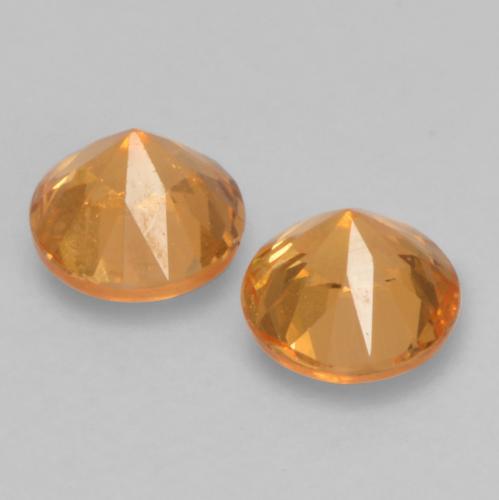 0.43캐럿 천연 밝은 오렌지 스페사르타이트 가넷 보석, 라운드 컷, 3.29 mm, VS