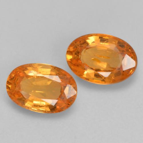 1.19캐럿 천연 밝은 오렌지 스페사르타이트 가넷 보석, 타원형 컷, 5.9×4 mm, VS