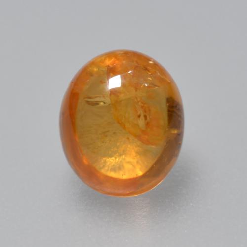 0.91캐럿 천연 밝은 오렌지 스페사르타이트 가넷, 타원형 컷, 5.9×5.1 mm, 투명한