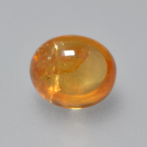 0.91캐럿 천연 밝은 오렌지 스페사르타이트 가넷, 타원형 컷, 5.9×5.1 mm, 투명한