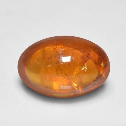 0.81캐럿 천연 미디엄 오렌지 스페사르타이트 가넷, 타원형 컷, 6.3×4.2 mm, 투명한