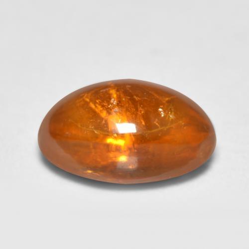 0.81캐럿 천연 미디엄 오렌지 스페사르타이트 가넷, 타원형 컷, 6.3×4.2 mm, 투명한