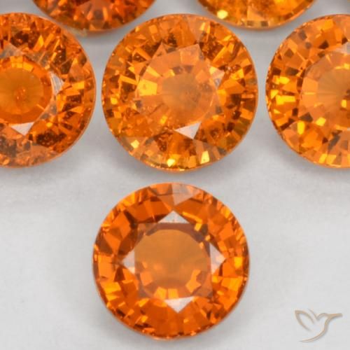 0.51ct 자연스러운 미디엄 오렌지 스페사르타이트 원사, 둥근, VS