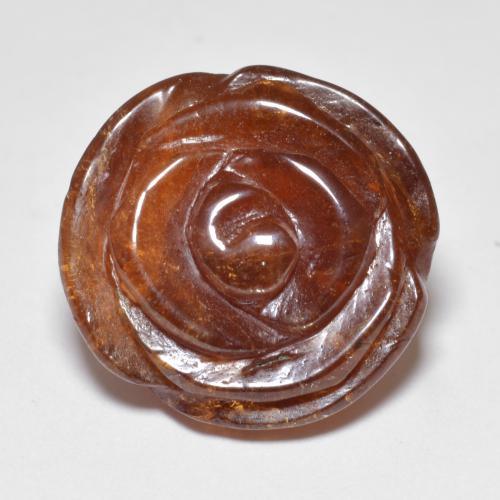 22.72캐럿 천연 붉은빛 오렌지 스페사르타이트 가넷, 플라워 컷, 15.8×15 mm, 투명한