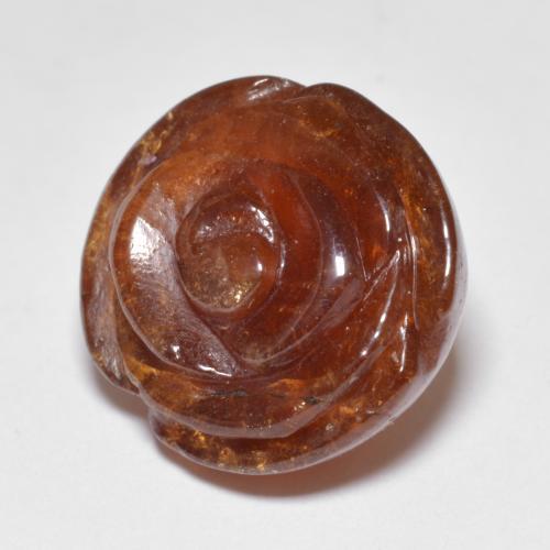 22.72캐럿 천연 붉은빛 오렌지 스페사르타이트 가넷, 플라워 컷, 15.8×15 mm, 투명한