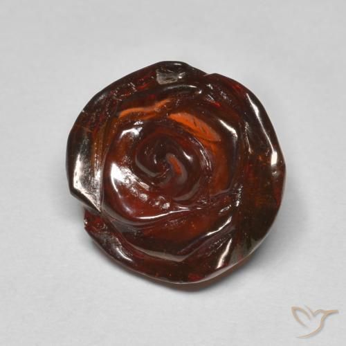 10.05캐럿 천연 파이어 오렌지 스페사르타이트 가넷, 플라워 컷, 13.4×12.8 mm, 투명한