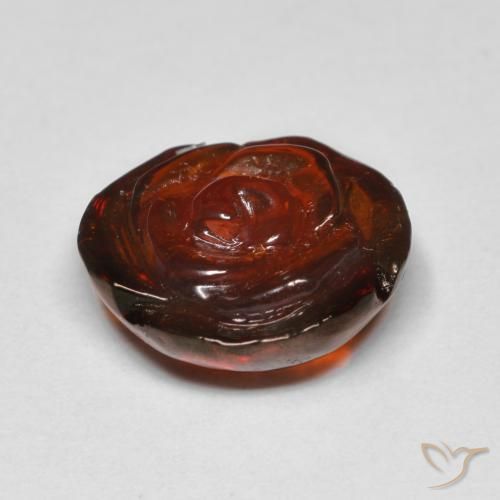 10.05캐럿 천연 파이어 오렌지 스페사르타이트 가넷, 플라워 컷, 13.4×12.8 mm, 투명한