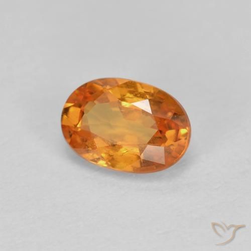 0.56ct 자연스러운 밝은 주황색 스페사르타이트 원사, 타원형, VS-SI