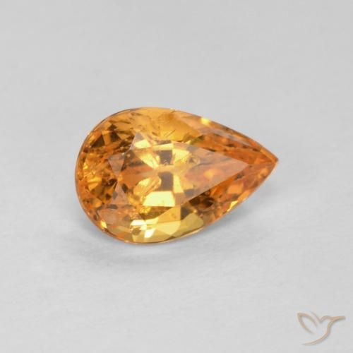 0.58캐럿 천연 살구 오렌지 스페사르타이트 가넷, 배 모양, 6.1×4 mm, VS-SI