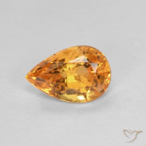 0.58캐럿 천연 살구 오렌지 스페사르타이트 가넷, 배 모양, 6.1×4 mm, VS-SI
