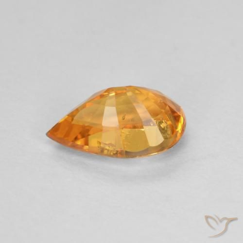 0.58캐럿 천연 살구 오렌지 스페사르타이트 가넷, 배 모양, 6.1×4 mm, VS-SI