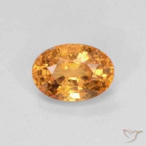 0.69ct 자연스러운 미디엄 오렌지 스페사르타이트 원사, 타원형, VS-SI