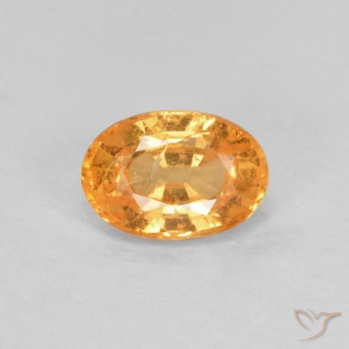 0.59ct 자연스러운 인텐스 오렌지 스페사르타이트 원사, 타원형, VS-SI