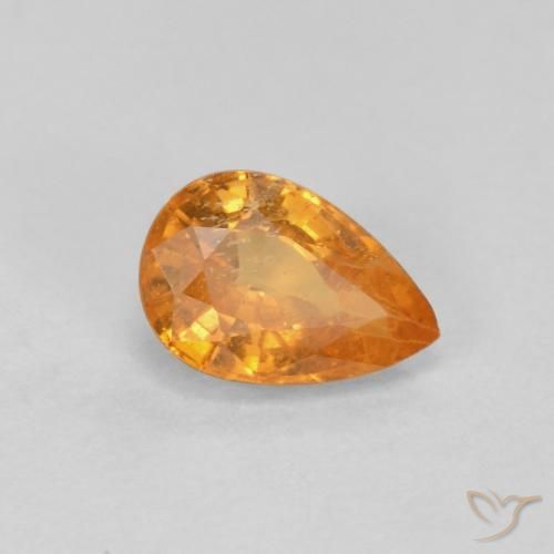 0.58ct 자연스러운 미디엄 오렌지 스페사르타이트 원사, 배 모양, VS-SI