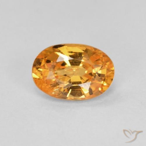0.60ct 자연스러운 살구 오렌지 스페사르타이트 원사, 타원형, VS-SI