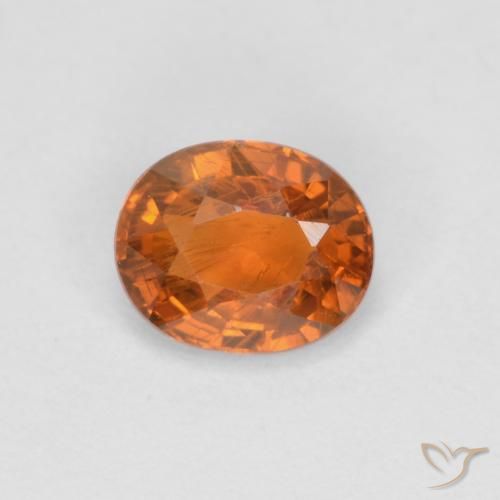 0.54ct 자연스러운 미디엄 다크 오렌지 스페사르타이트 원사, 타원형, VS