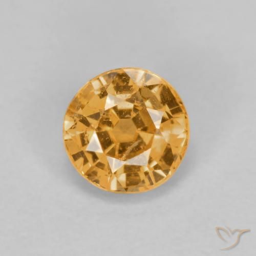 0.52ct 자연스러운 미디엄 오렌지 스페사르타이트 원사, 둥근, VS