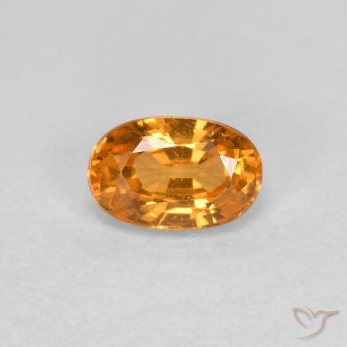 0.44ct 자연스러운 살구 오렌지 스페사르타이트 원사, 타원형, VS