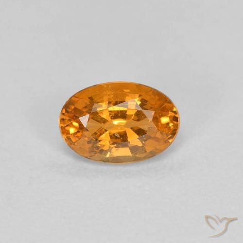 0.40ct 자연스러운 살구 오렌지 스페사르타이트 원사, 타원형, VS