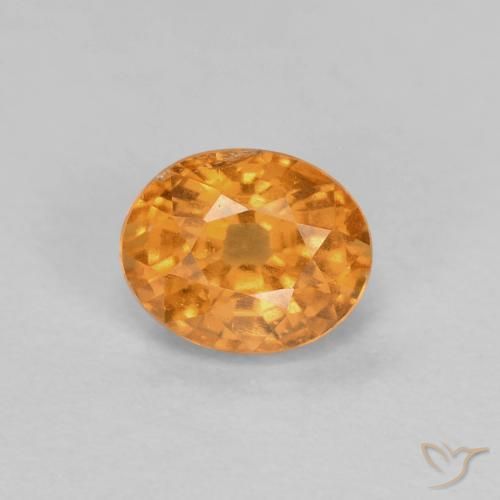 0.60ct 자연스러운 살구 오렌지 스페사르타이트 원사, 타원형, VS-SI