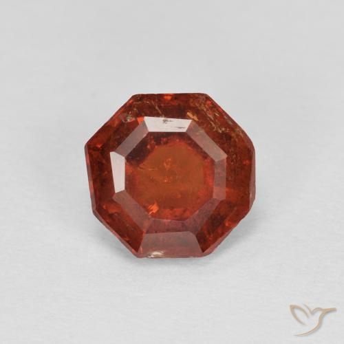 1.21ct 자연스러운 다크 오렌지 스페사르타이트 원사, 에메랄드 컷, SI