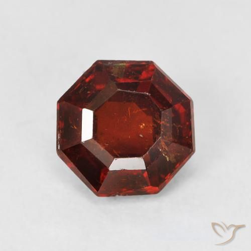 1.33ct 자연스러운 상그리아 레드 스페사르타이트 원사, 에메랄드 컷, SI