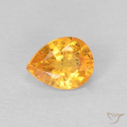 0.45ct 자연스러운 미디엄 오렌지 스페사르타이트 원사, 배 모양, VS