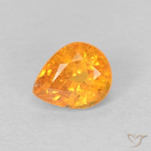 0.54ct 자연스러운 미디엄 오렌지 스페사르타이트 원사, 배 모양, VS