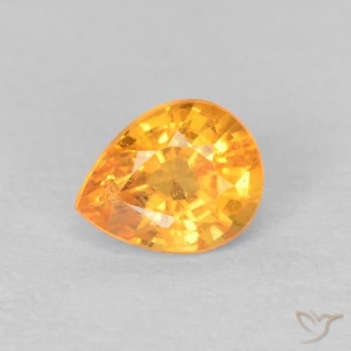 0.50ct 자연스러운 인텐스 오렌지 스페사르타이트 원사, 배 모양, VS