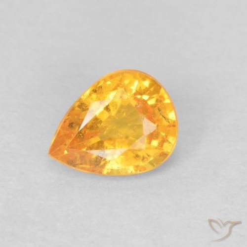 0.42ct 자연스러운 오렌지-골드 스페사르타이트 원사, 배 모양, VS