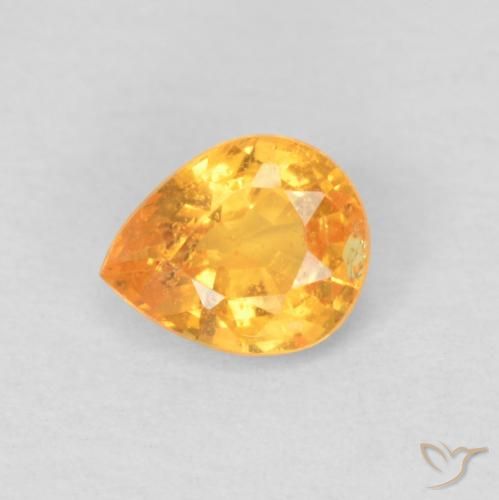 0.47ct 자연스러운 미디엄 오렌지 스페사르타이트 원사, 배 모양, VS