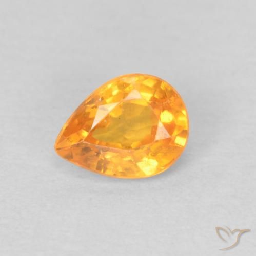 0.43ct 자연스러운 미디엄 오렌지 스페사르타이트 원사, 배 모양, VS