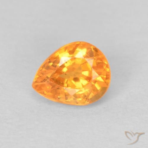 0.53ct 자연스러운 미디엄 오렌지 스페사르타이트 원사, 배 모양, VS