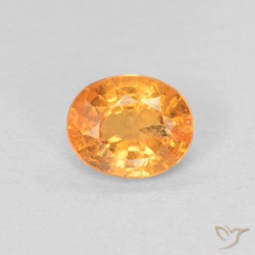 0.78ct 자연스러운 살구 오렌지 스페사르타이트 원사, 타원형, VS-SI